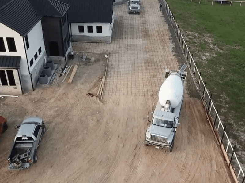 image concrete trucks getting ready to pour driveway image concrete trucks getting ready to pour driveway